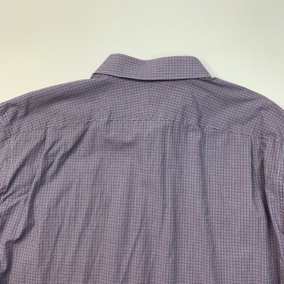 1901 Shirt Mens 17.5 Trim Fit Check Multi Mini Check Button Up Long Sleeve Dress - Picture 8 of 10